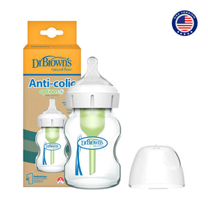 Dr.Browns Natural Flow Anti Colic Options Wide Neck Glass Baby Bottle - 150ml