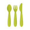 EzPz Happy Utensils for Toddlers(Spoon, Fork & Knife) - Lime