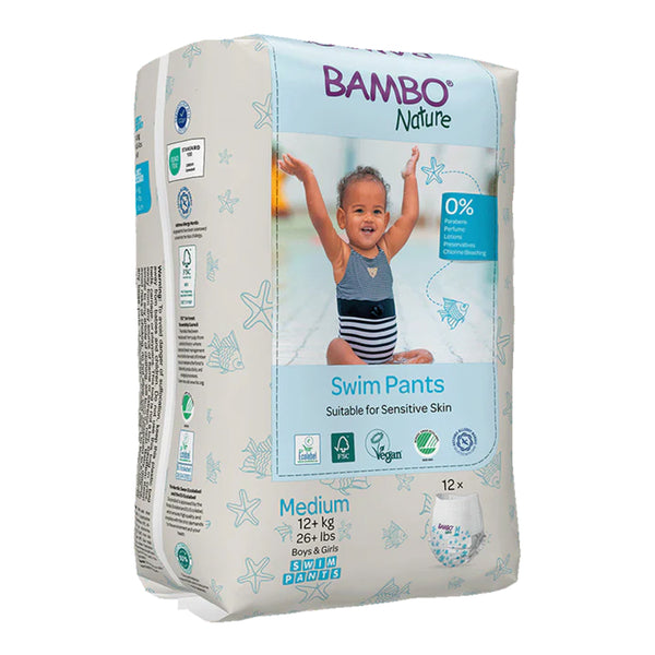 Bambo Nature Disposable Swim Diaper Pants, Size M (12+ kg) - Dezine Kids