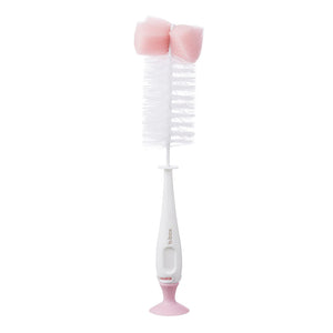 B.Box Bottle Brush, Soft Nylon Bristles, Lightweight, Suction Base - Blush Pink