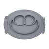 EzPz Mini Feeding Set for Toddlers (Mat, Spoon & Fork) - Grey