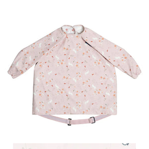Bibado Long Sleeve Coverall Weaning Bib - Botanical Bunnies Pink