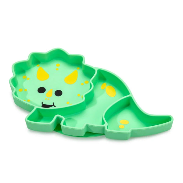 Melii 100% Food Grade Silicone Plate Suction Base With Divided Sections - Dinosaur