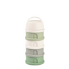 Beaba Stacked Formula Container, Airtight Multifunctional Storage Container, 4 Interchangeable Compartments, Microwave Safe - Cotton/Sage Green