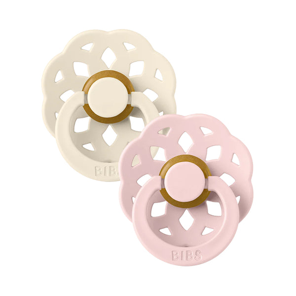 Bibs Boheme Pacifiers 2 Pack - Ivory/Blossom