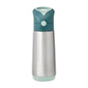B.Box Insulated Straw Sipper Drink Water Bottle 500ml - Emerald Forest Green
