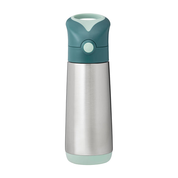 B.Box Insulated Straw Sipper Drink Water Bottle 500ml - Emerald Forest Green