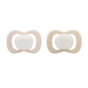 B.Box Glow Silicone Pacifiers Pack of 2 (6 to 18M) - Blush & Latte