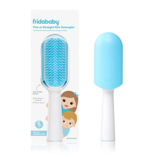 Frida Baby Detangling Hairbrush for Thick or Curly Hair, Wide Tooth Comb & Bristle Combo - Teal
