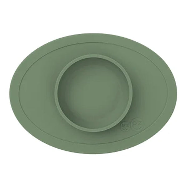EzPz Tiny Bowl 100% Food Grade Silicone Suction Bowl Non Slip & Microwave Safe - Olive