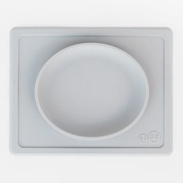 EzPz Tiny Plate 100% Food Grade Silicone Suction Plate - Pewter