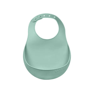 Beaba Silicone Waterproof Baby Feeding Bib with Food Catcher Pocket, BPA-Free, Easy to Clean - Sage Green