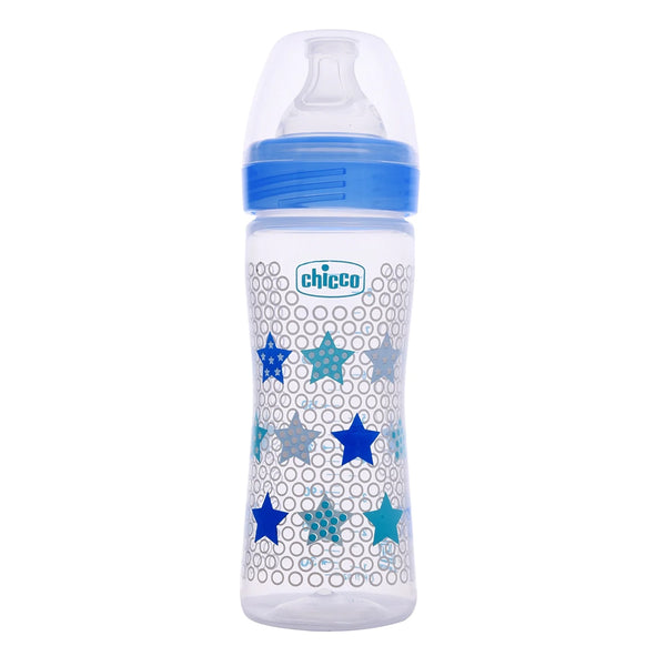 Chicco Well Being 2M+ Medium Flow Baby Bottle 250ml - Blue