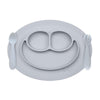 EzPz Mini Feeding Set for Toddlers (Mat, Spoon & Fork) - Pewter