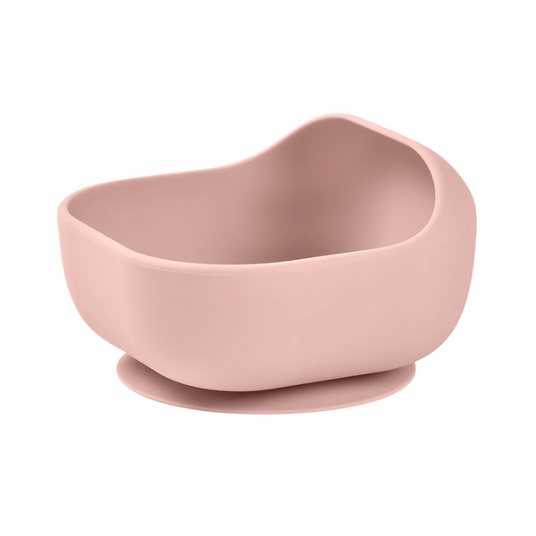 Beaba Silicone Suction Bowl, Non-Slip Baby Feeding Bowl, Ergonomic Design, Supple and Unbreakable Silicone BPA-Free - Cotton Candy