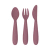 EzPz Happy Utensils for Toddlers(Spoon, Fork & Knife) - Mauve
