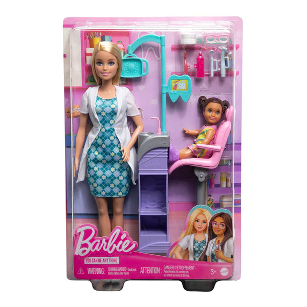 Barbie Careers Blonde Hair Dentist Doll and Playset with Accessories Medical Doctor Set for Kids