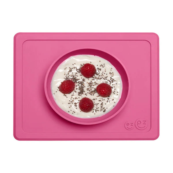 EzPz Mini Bowl 100% Food Grade Silicone Suction Bowl, Non Slip, BPA Free - Pink