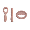 Ezpz Oral Development Tools (3 to Pack) 100% Soft Silicone Infant Teething & Speech Tools with Non Slip Loop - Blush