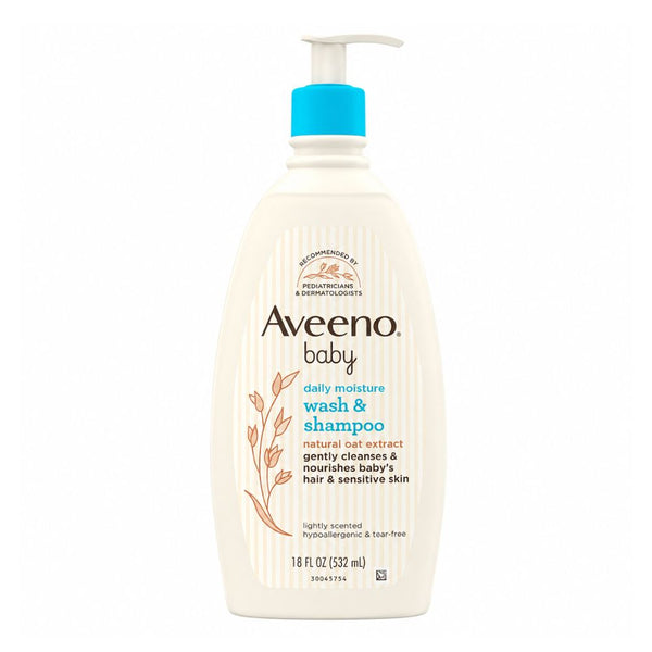 Aveeno Baby Daily Moisture Wash & Shampoo - 532ml