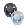 Bibs De Lux Pacifiers 2 Pack - Iron/Baby Blue