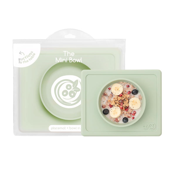 EzPz Mini Bowl 100% Food Grade Silicone Suction Bowl, Non Slip, BPA Free - Sage