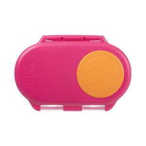 B.Box Leak Proof 2 sections Snackbox for Toddlers, Easy to Carry & BPA Free - Strawberry Shake Pink Orange
