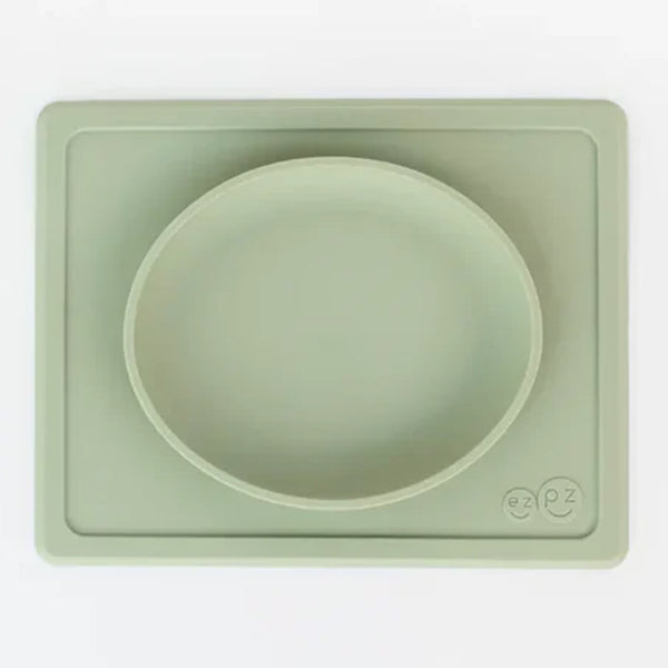 EzPz Tiny Plate 100% Food Grade Silicone Suction Plate - Sage