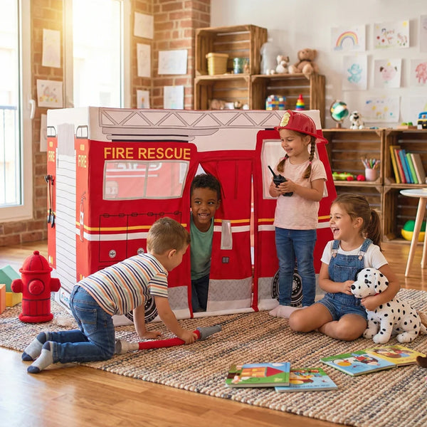 Role Play Fire Truck Play House - Dezine Kids