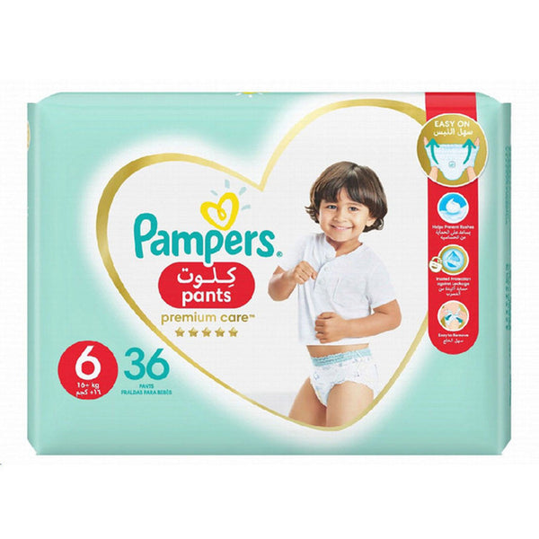Pampers Premium Care Pants Diapers Size 6 (16+Kg) 36 Pcs (Made In Egypt) - Dezine Kids