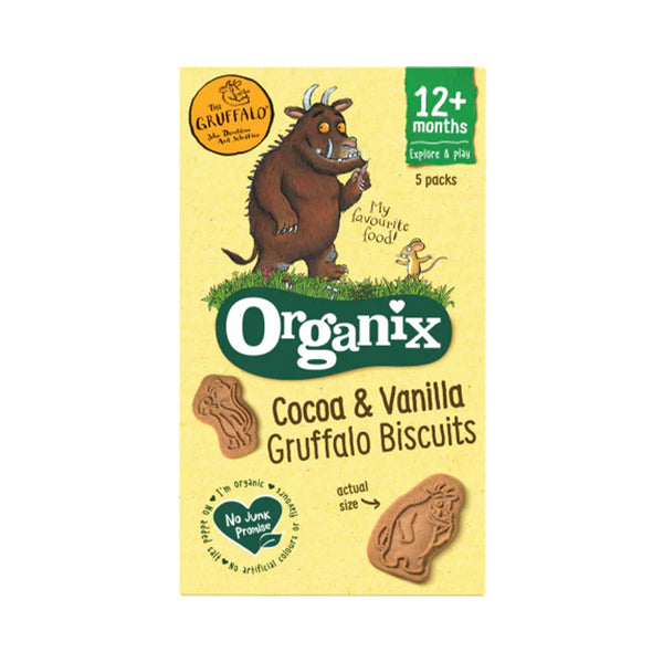 Organix Cocoa & Vanilla Gruffalo Biscuits For Babies, 12+Months - 100 gm - Dezine Kids