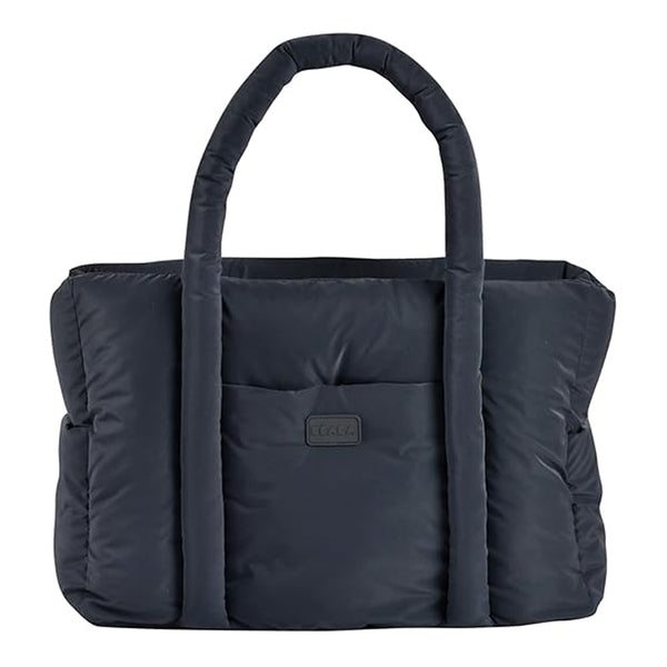 Beaba Paris Puffer Baby Diaper Bag with Large Capacity, Multi Pocket Organizer with Changing Pad, Insulated Bottle Pouch & Stroller Clips - Mineral Grey - Dezine Kids