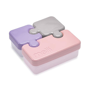 Melii Puzzle Container Airtight & Leakproof Microwave, Freezer & Dishwasher Safe - Purple, Grey & Pink