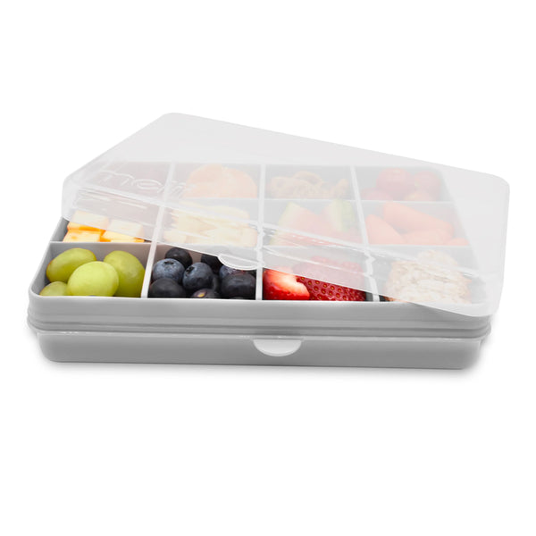 Melii Snackle Box, Food Jar 12 Compartments BPA Free - Grey