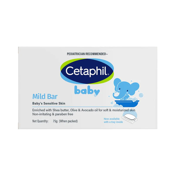 Cetaphil Baby Mild Cleansing Bar with Shea Butter, Olive & Avacado Oil - 75g