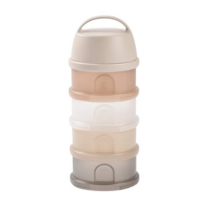 Beaba Stacked Formula Container, Airtight Multifunctional Storage Container, 4 Interchangeable Compartments, Microwave Safe - Clay