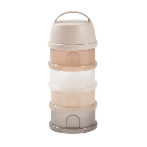 Beaba Stacked Formula Container, Airtight Multifunctional Storage Container, 4 Interchangeable Compartments, Microwave Safe - Clay