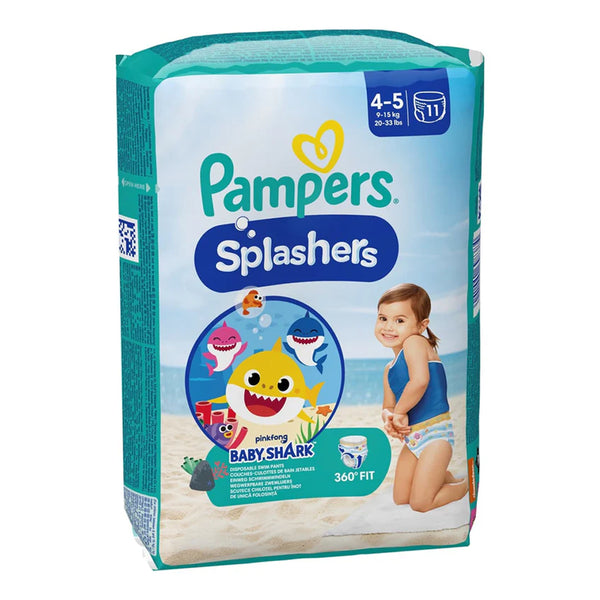Pampers Splashers Baby Shark Edition Size 4, 88 Count, 9Kg to 15Kg, Disposable Swim Nappy Pants, for Secure Protection in The Water