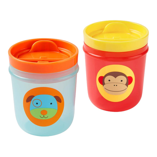 Skip Hop Zoo Tumbler Cup Removable Flip Top Lids - Monkey-Dog