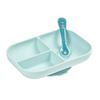 Beaba Silicone 2 Piece Baby Meal Set, Non-Slip, Unbreakable, Easy to Clean, BPA-Free Baby Feeding Set - Blue