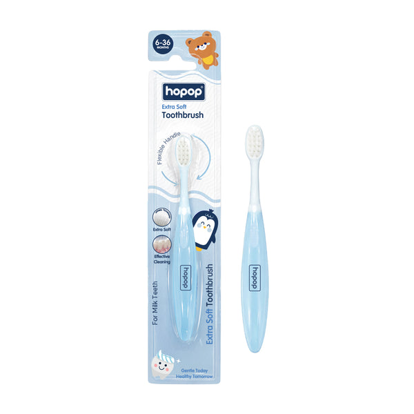 Hopop Extra Soft Baby Toothbrush for Gentle Milk Teeth & Gum Care (6-36 Months) - Dezine Kids