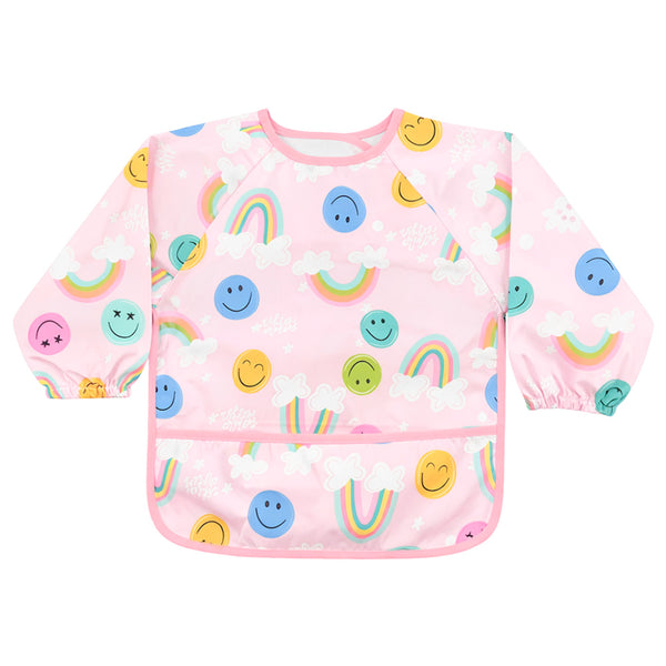 Hopop Easy Clean Waterproof Full Sleeve Baby Bib with Food Catcher Pocket - Dezine Kids