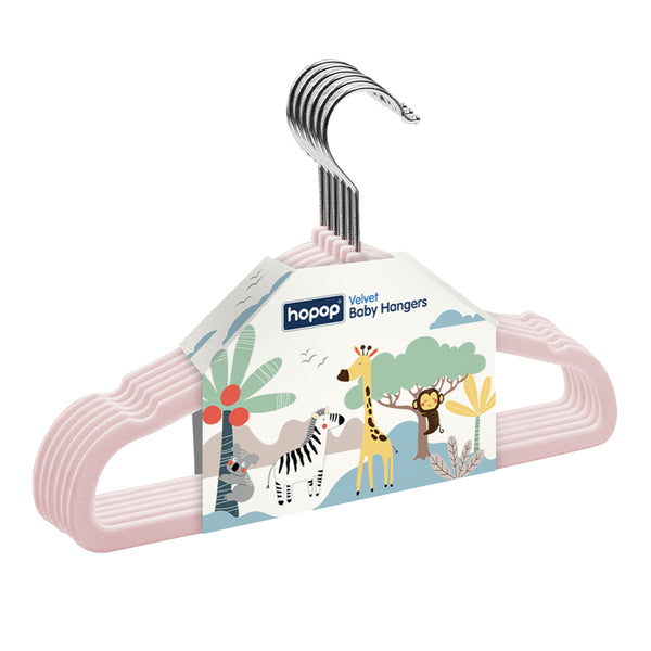 Hopop Non-Slip Velvet Baby Clothes Hangers – Pack of 6 - Dezine Kids