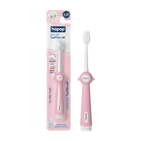 Hopop Soft Baby Toothbrush for Infants & Toddlers (6–36 Months) - Lama Design - Dezine Kids