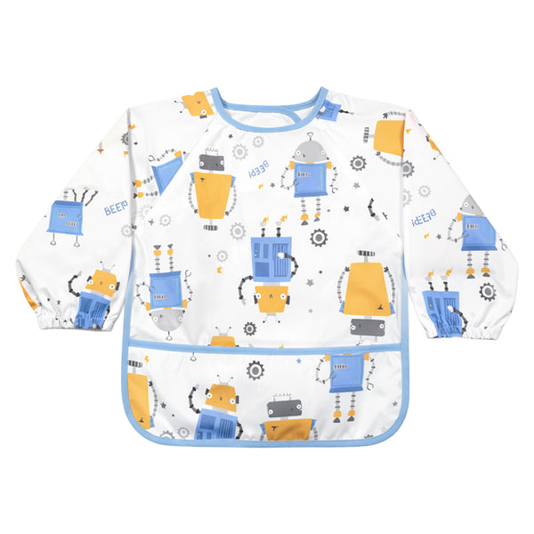 Hopop Easy Clean Waterproof Full Sleeve Baby Bib with Food Catcher Pocket - Dezine Kids
