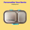 Basil 2 Compartment Stainless Steel Lunchbox with Plastic Lid - Wiggly Woof