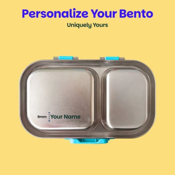 Basil 2 Compartment Stainless Steel Lunchbox with Plastic Lid - Wiggly Woof