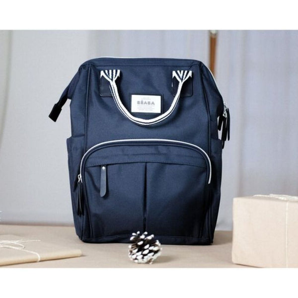Beaba Wellington Diaper Bag, Large Capacity Baby Bag with Changing Mat, Durable, Water Resistant - Blue Marine