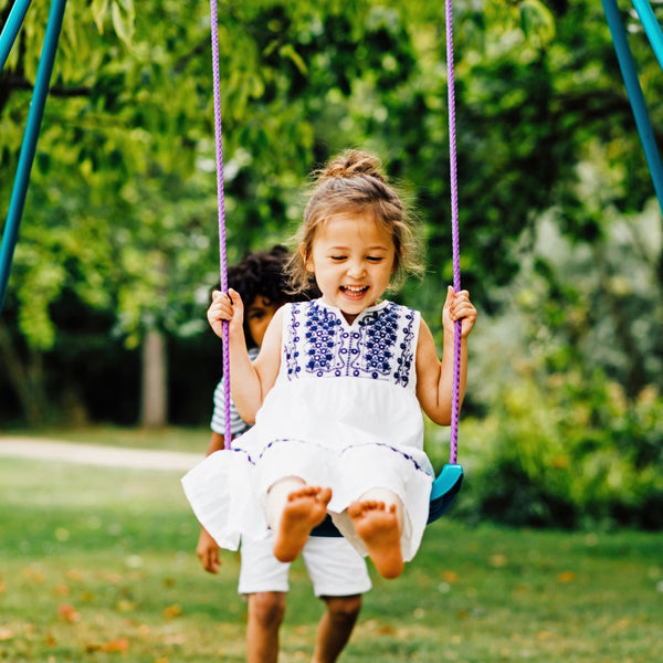 Plum Metal 2-In-1 Swing Set
