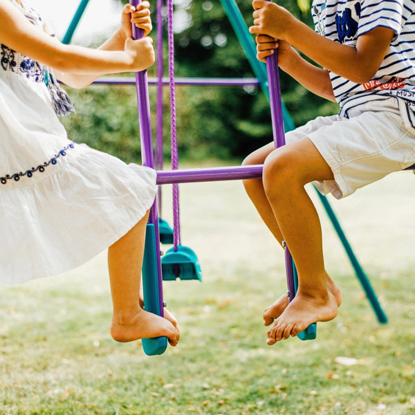 Plum Metal Jupiter Double Swing And Glider Set